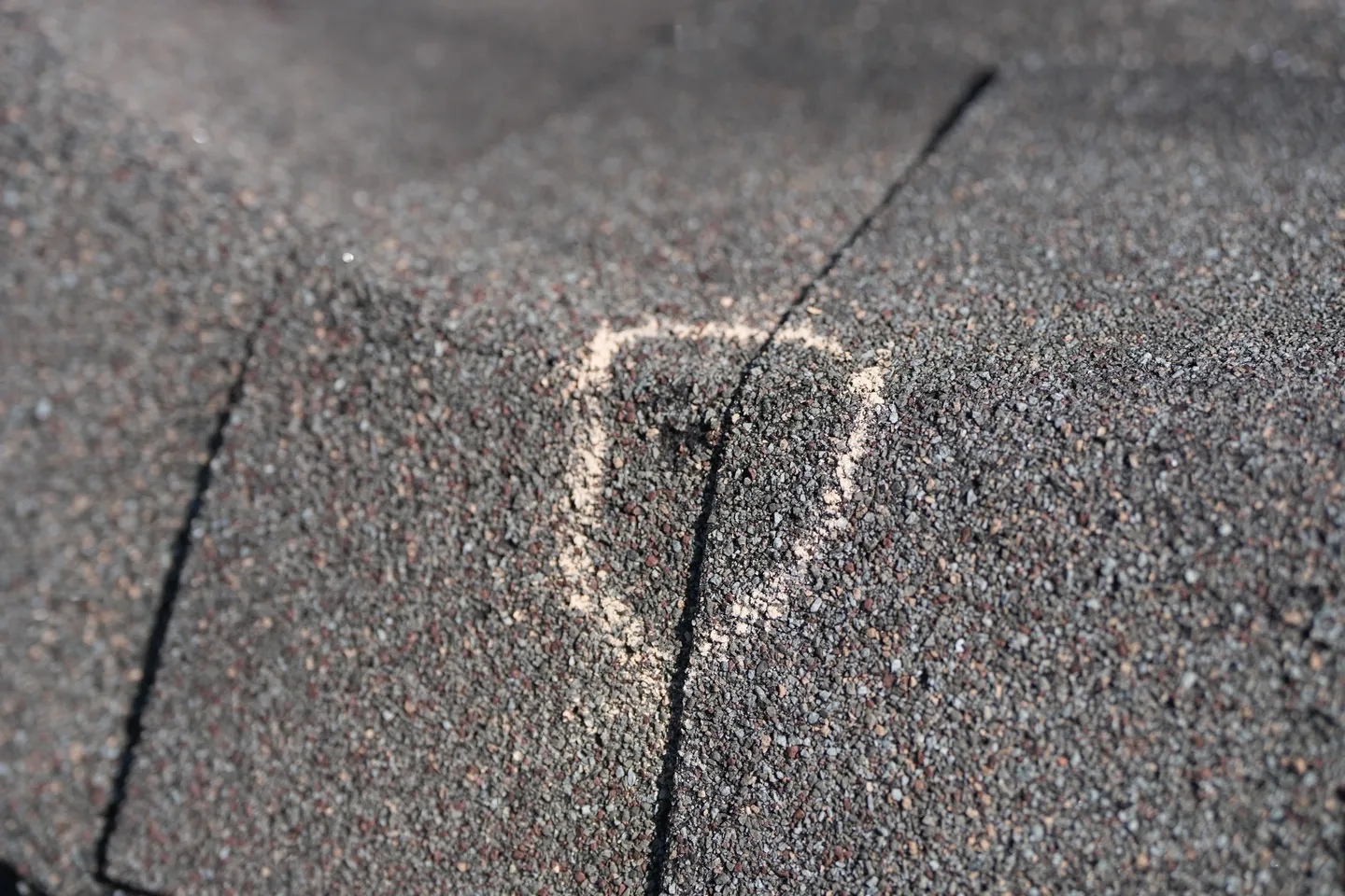 Hail impact marks